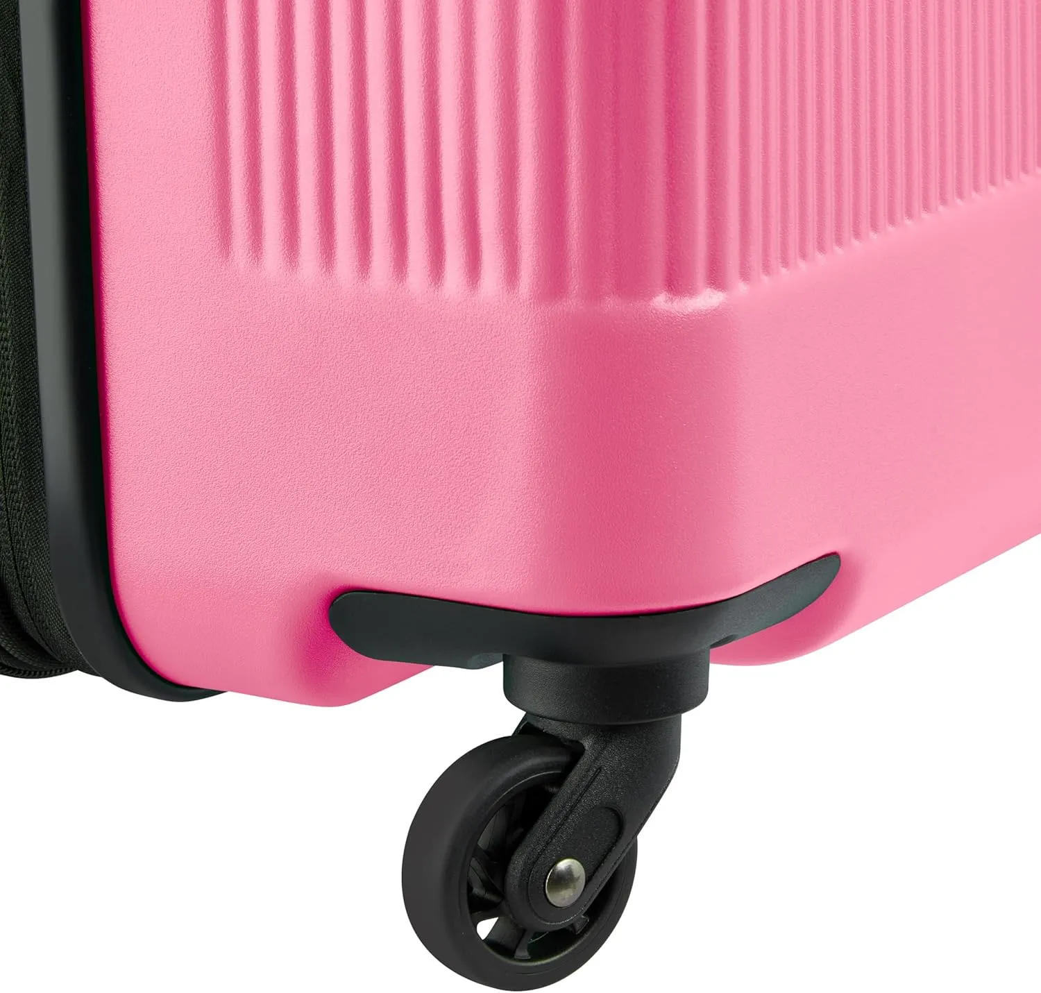 United Colors of Benetton Ribbed Hardside Expandable Luggage with Spinner Wheels, Light Pink, Checked-Large 29 Inch