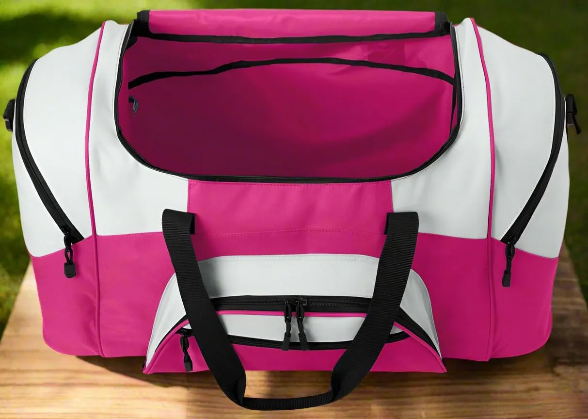 University of Illinois Duffel Bag LARGE Illini Suitcase or Gym Bag for Men Ladies Him or Her! (Pink)