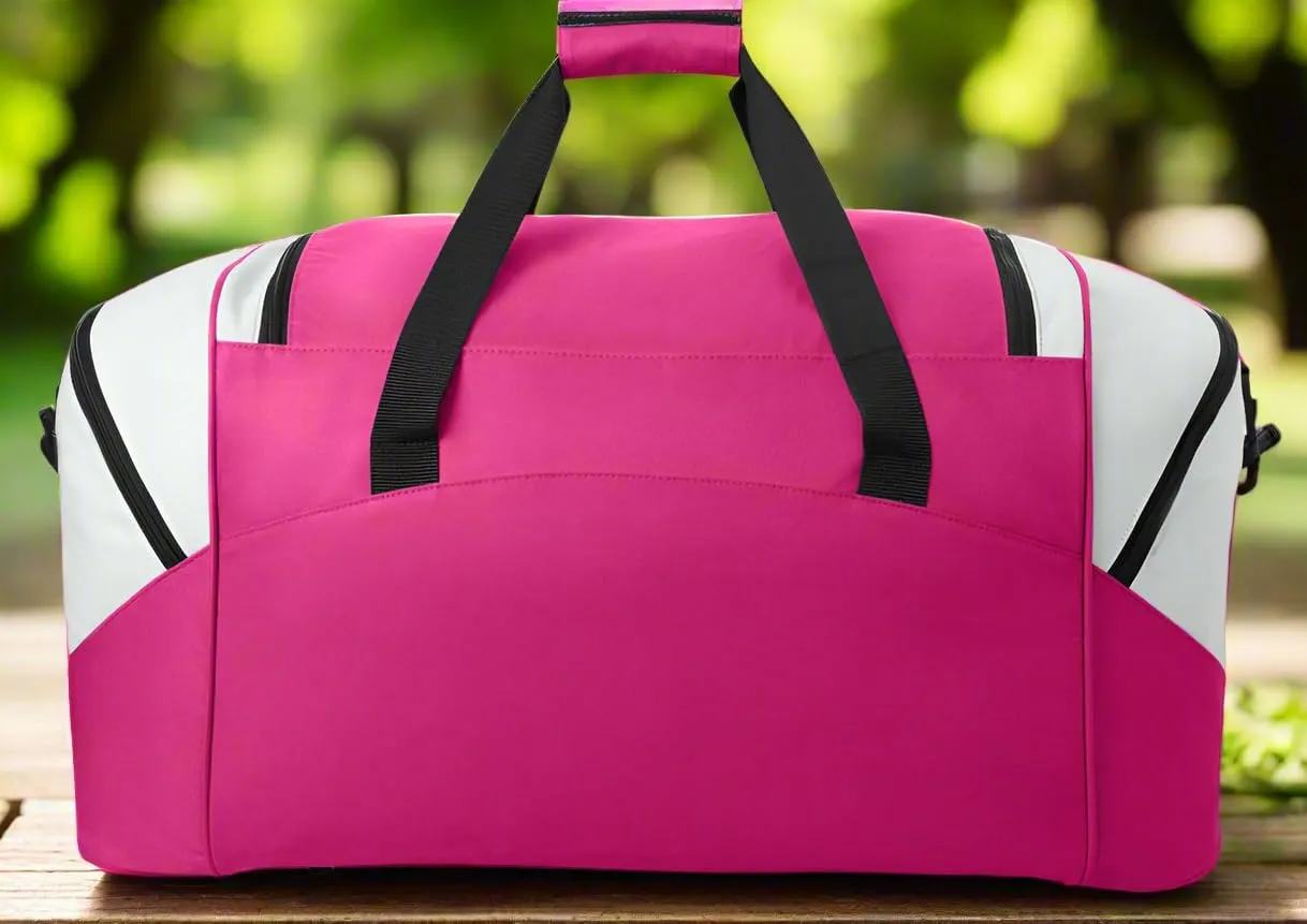 University of Illinois Duffel Bag LARGE Illini Suitcase or Gym Bag for Men Ladies Him or Her! (Pink)