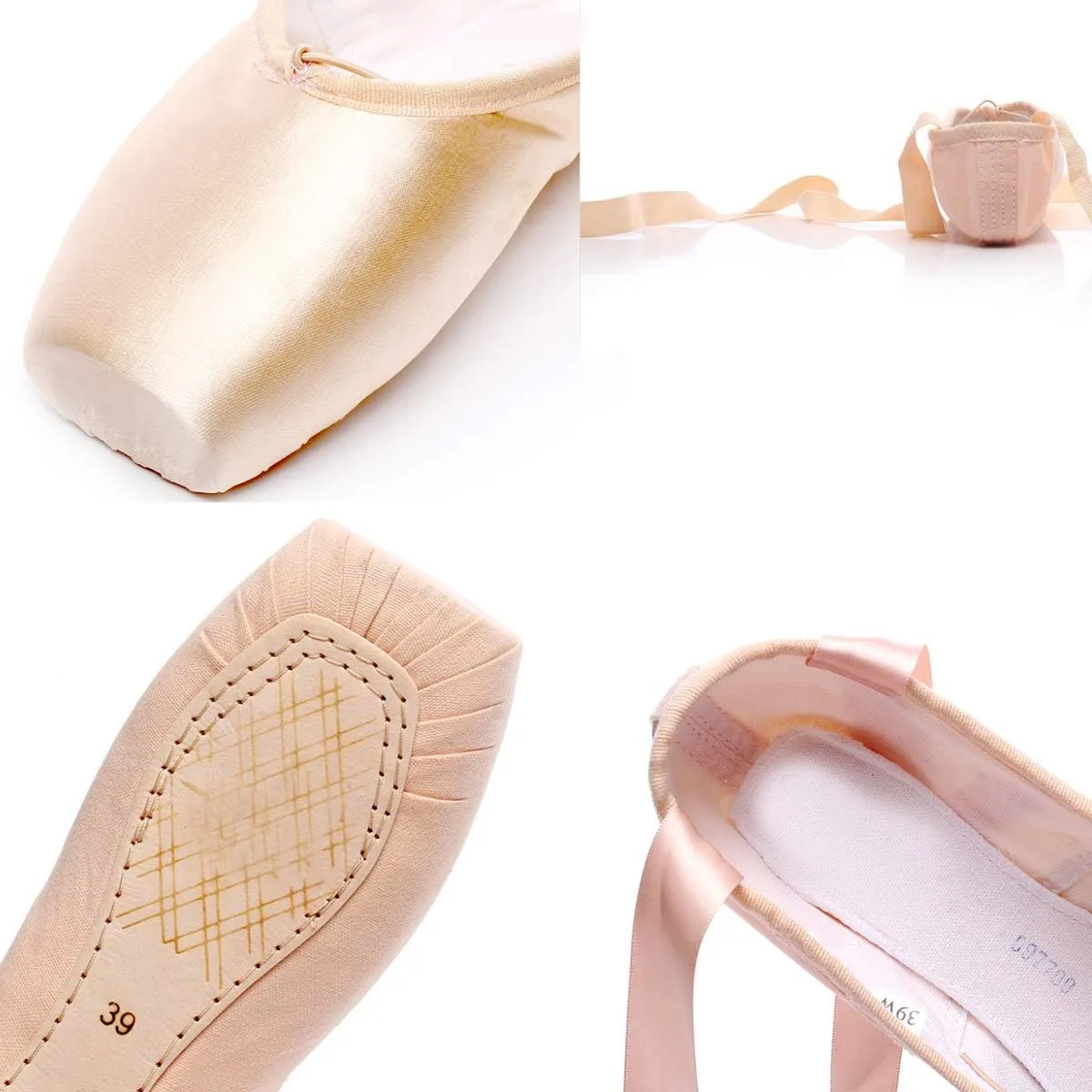Unpafcxddyig Girls Womens Ballet Dance Toe Shoes Professional Satin Pointe Shoes Slippers