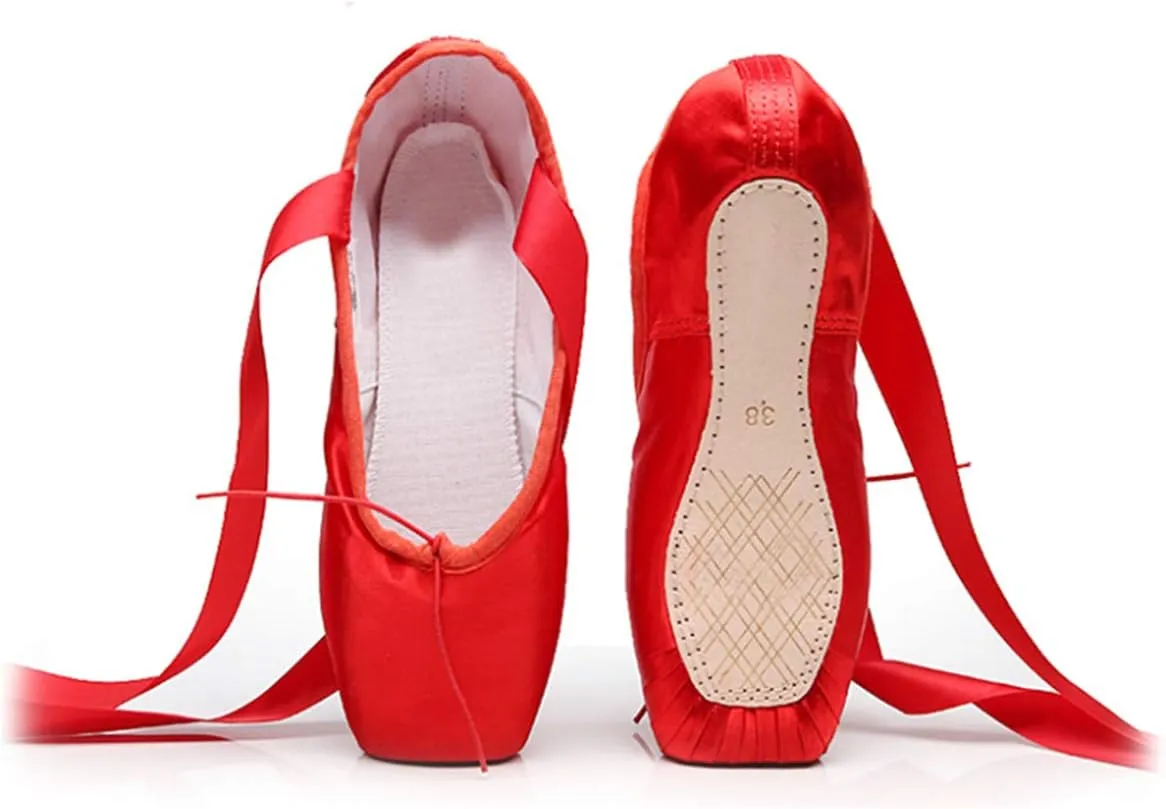 Unpafcxddyig Girls Womens Ballet Dance Toe Shoes Professional Satin Pointe Shoes Slippers