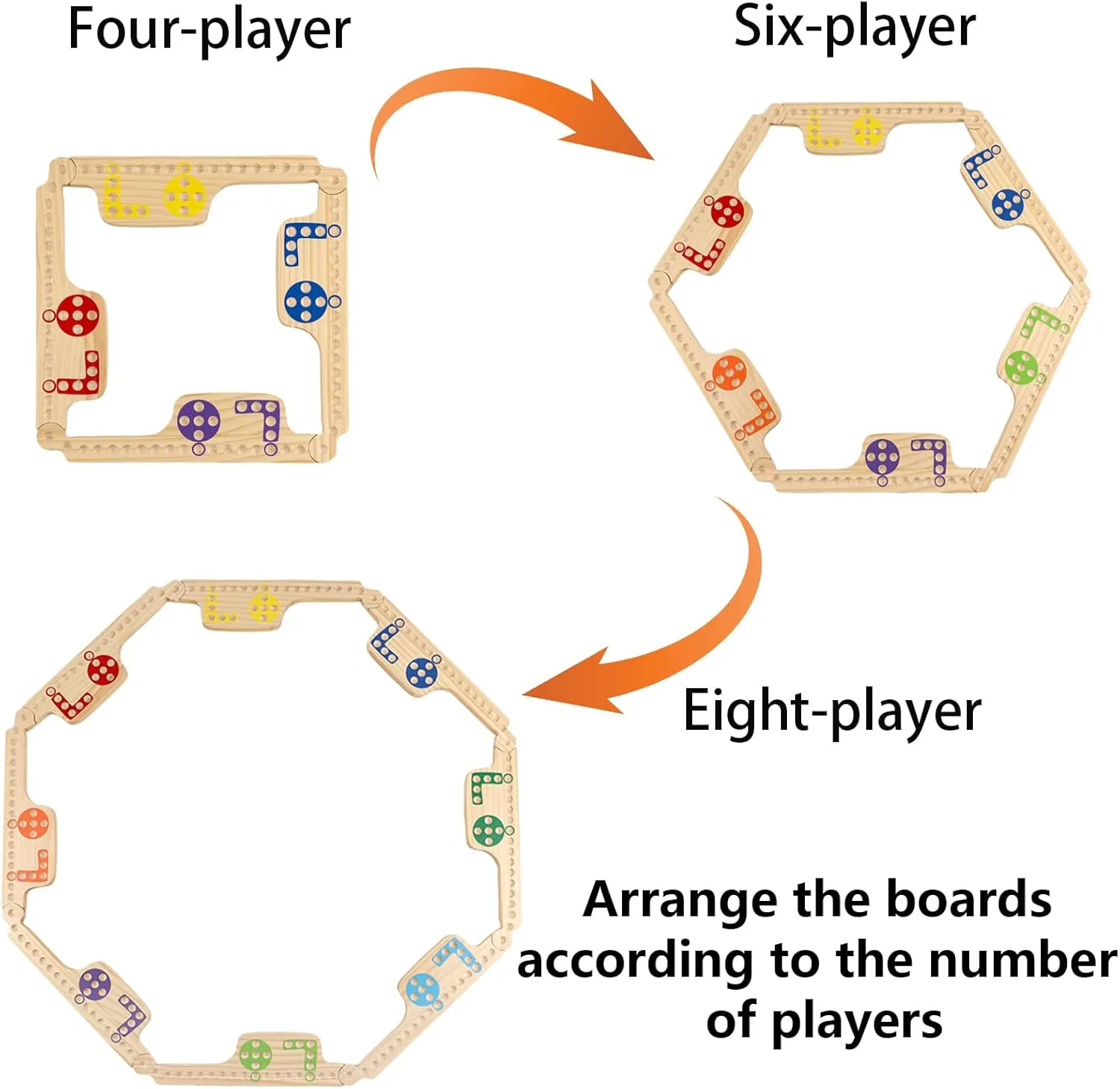 Upgraded Version Interlocking Pegs and Jokers Board Game Wood,Multiplayer Portable Marbles and Jokers Game with Cards for Adults,2-8 Player Family Party Game
