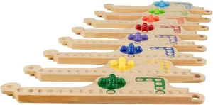 Upgraded Version Interlocking Pegs and Jokers Board Game Wood,Multiplayer Portable Marbles and Jokers Game with Cards for Adults,2-8 Player Family Party Game