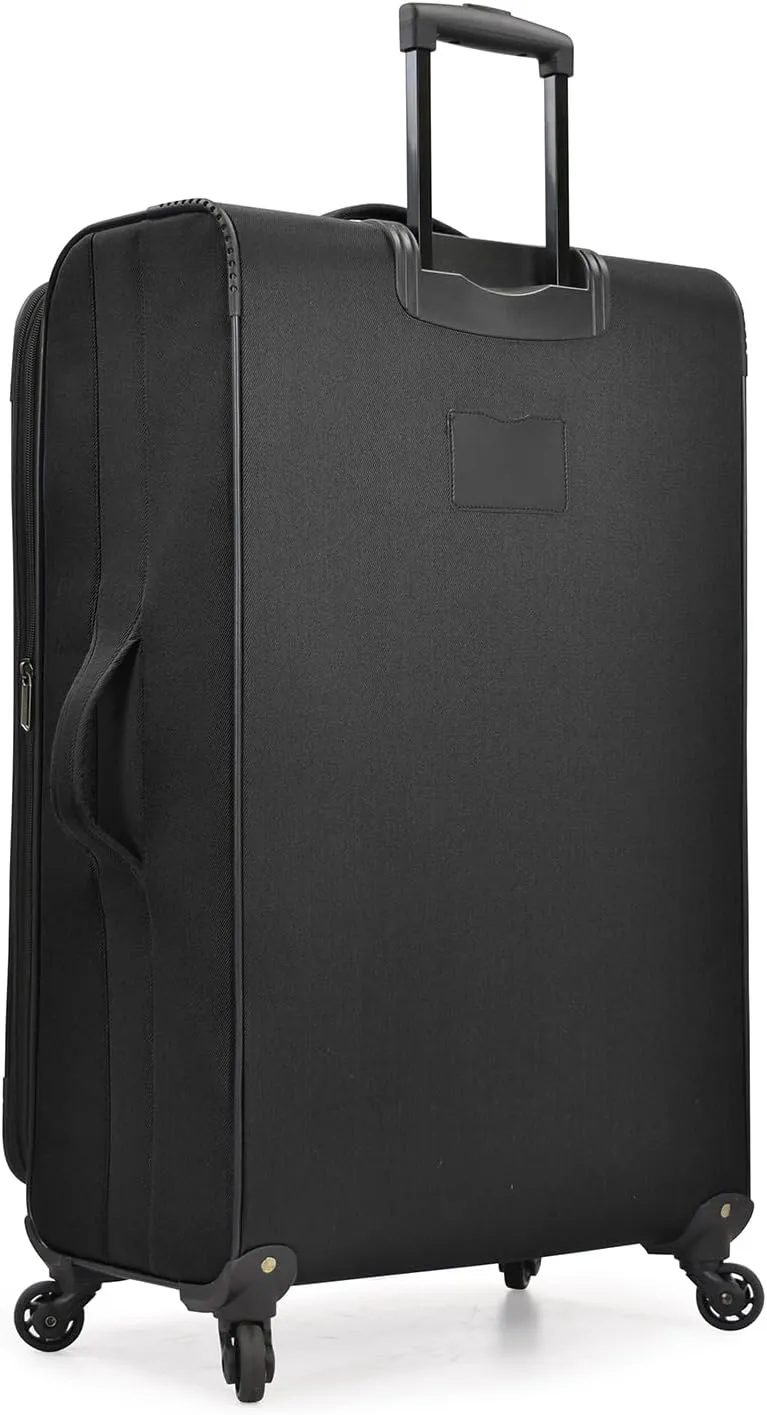 U.S. Traveler Aviron Bay Expandable Softside Luggage with Spinner Wheels, Black, 30-Inch