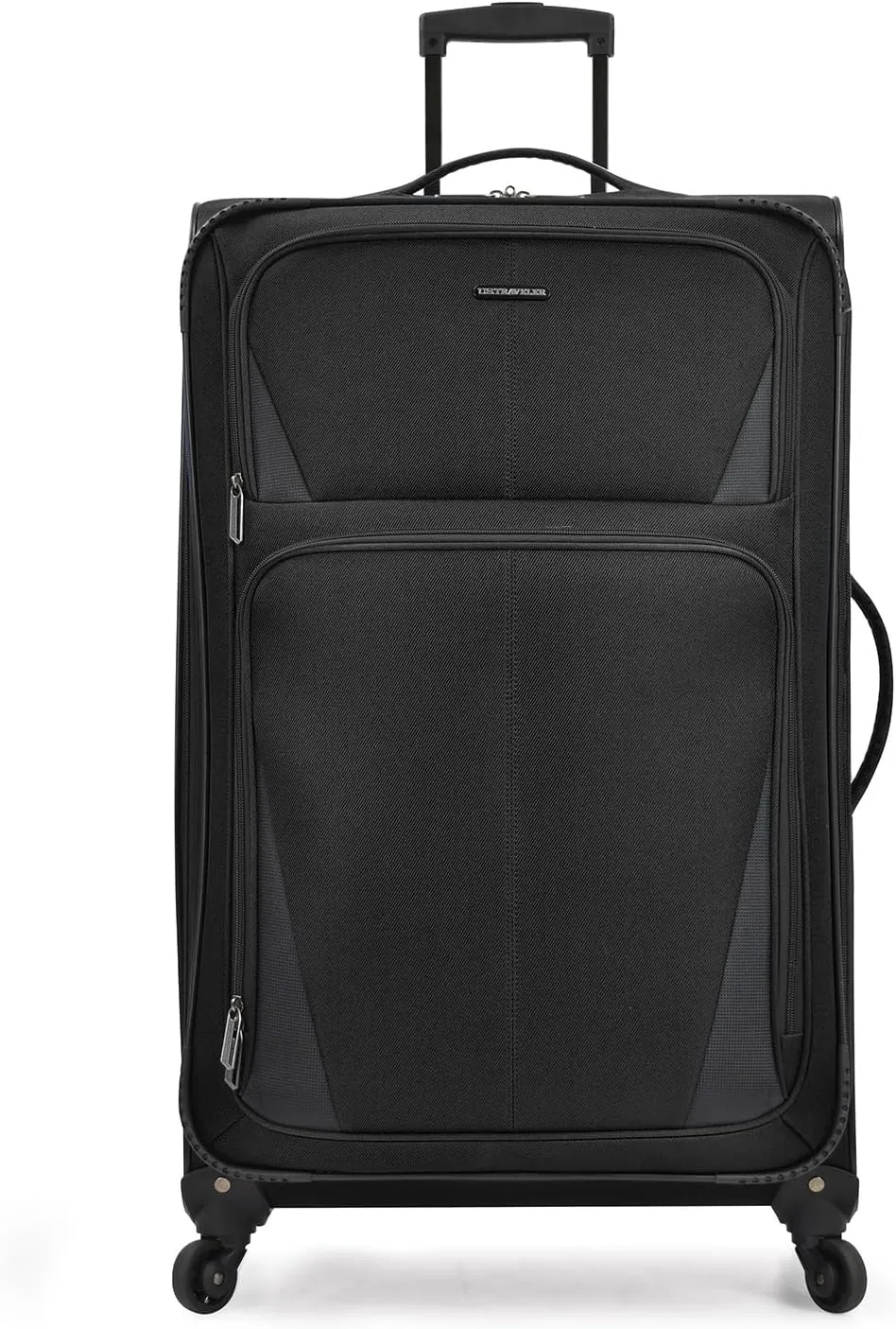 U.S. Traveler Aviron Bay Expandable Softside Luggage with Spinner Wheels, Black, 30-Inch