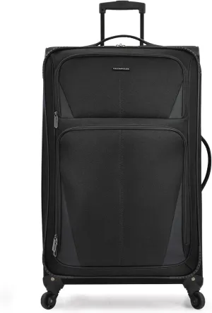 U.S. Traveler Aviron Bay Expandable Softside Luggage with Spinner Wheels, Black, 30-Inch