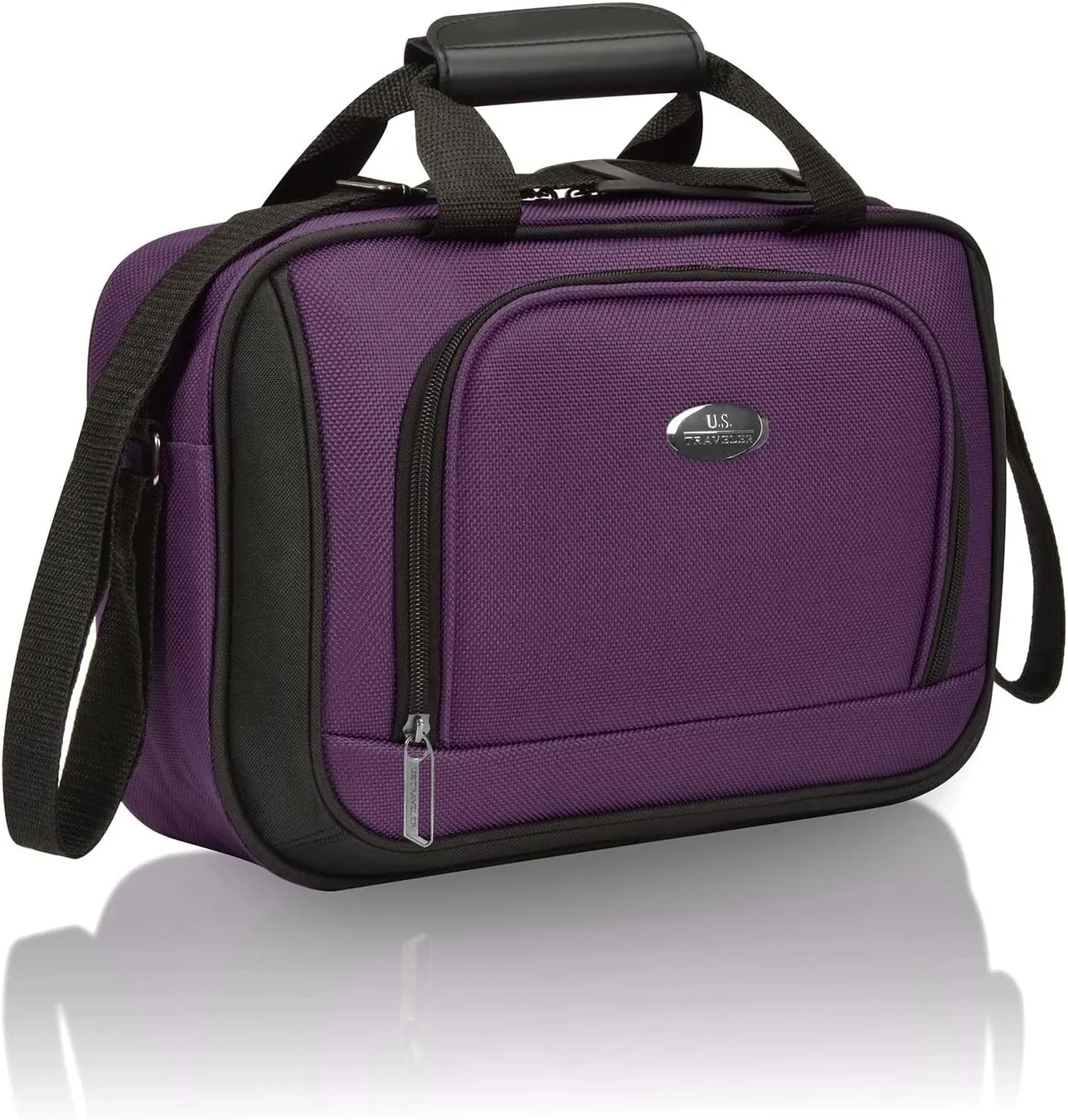 U.S. Traveler Lightweight Rolling 20" Carry On Luggage Softside Suitcase, Purple, 4 Wheel