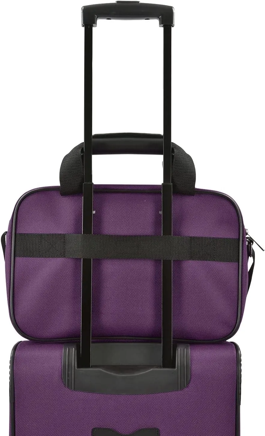 U.S. Traveler Lightweight Rolling 20" Carry On Luggage Softside Suitcase, Purple, 4 Wheel