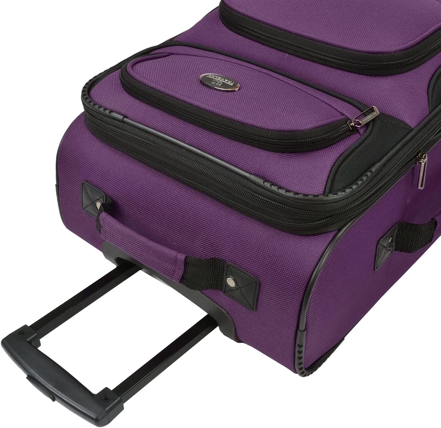 U.S. Traveler Lightweight Rolling 20" Carry On Luggage Softside Suitcase, Purple, 4 Wheel