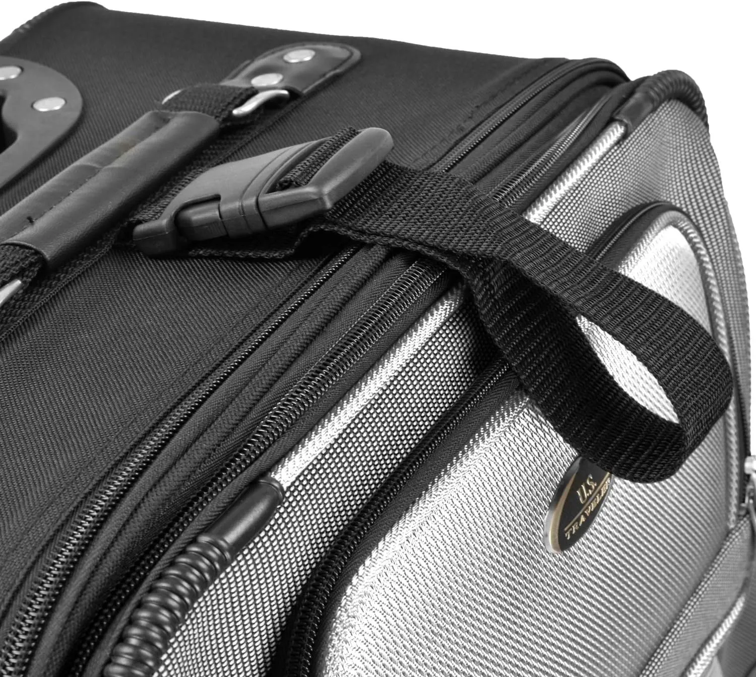 U.S. Traveler New Yorker Lightweight Softside Expandable Travel Rolling Luggage, Grey, 3-Piece Set (15/21/29)