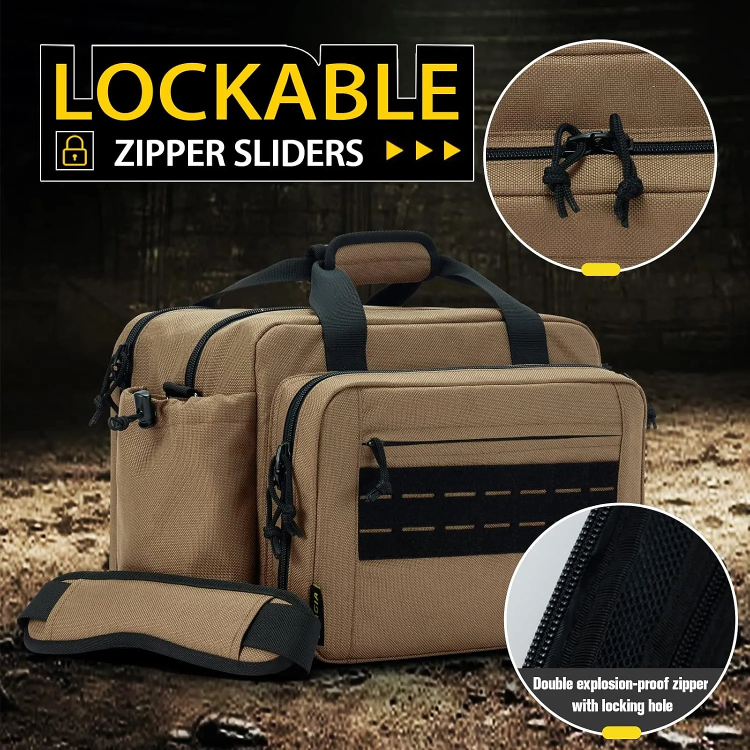 VEAGIA Range Bag,Pistol Case,Gun Range Bags For Handguns And Ammo Pouch 2 Pistols Soft Carrying Shooting Bag