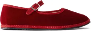 Velvet Ballet Flats for Women Cute Suede Round Toe Slip On Mary Jane Flats Casual Comfortable Ballerina Shoes