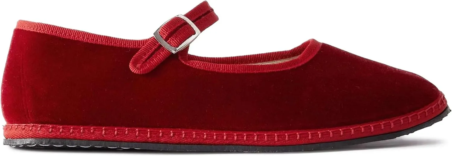 Velvet Ballet Flats for Women Cute Suede Round Toe Slip On Mary Jane Flats Casual Comfortable Ballerina Shoes