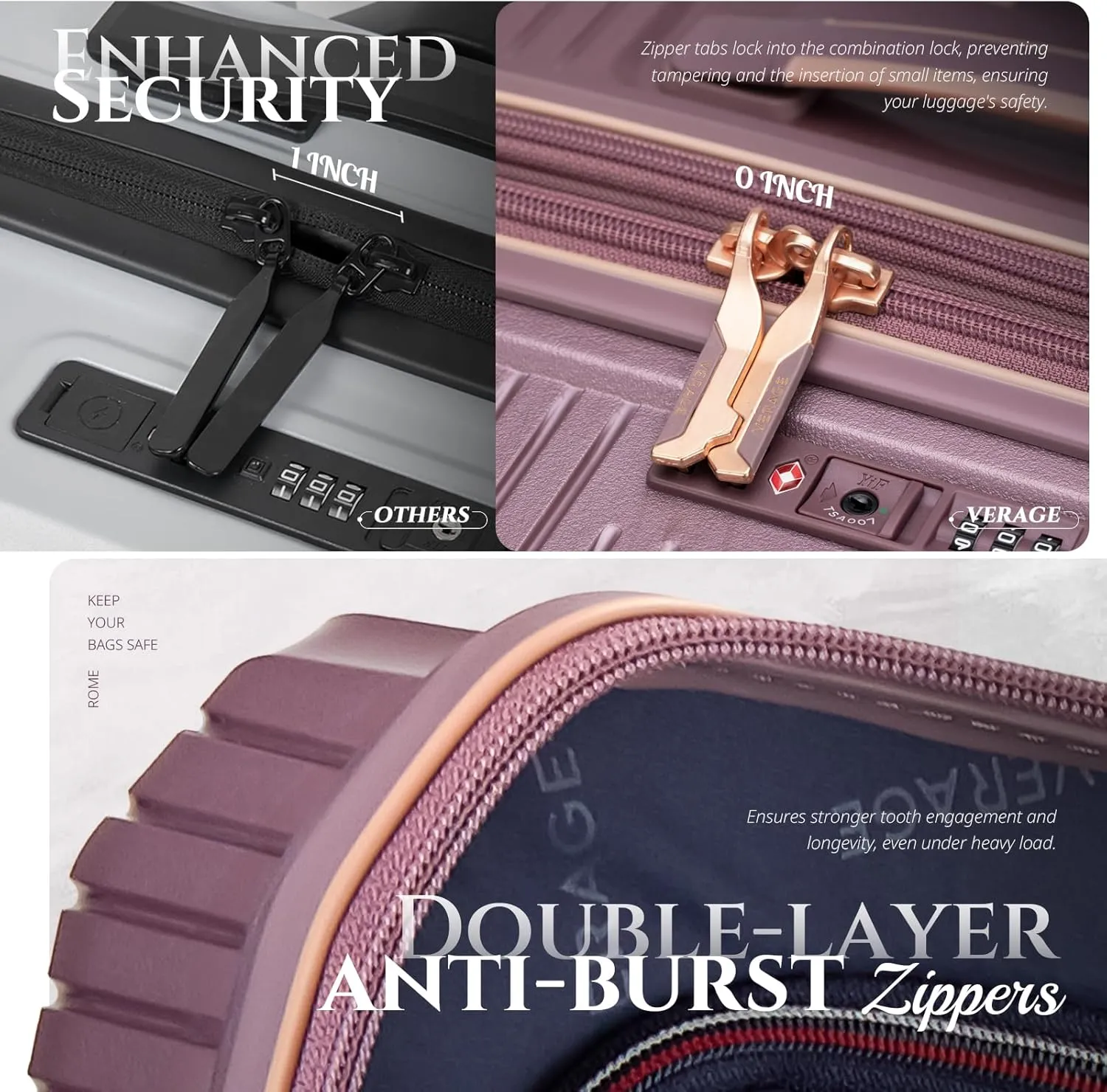 Verage Carry On Luggage With Spinner Wheels, Expandable Hardshell Spinner Suitcase for Travel, TSA Approved (Carry-On 20-Inch, Purple)