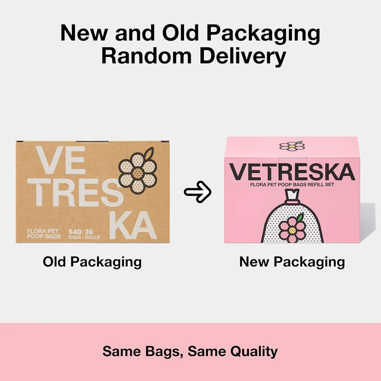 VETRESKA Lavender Scented Dog Poop Bags, Leak Proof, Extra Thick and Large Dog Waste Bags for Dog Walking and Cat Litter, 36 Refill Rolls, 540 Bags, Pink
