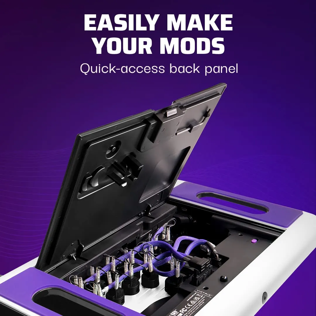 Victrix Pro FS-12 Esports Playstation Fight Stick All Button Arcade Controller for Playstation 5 / PS5, PS4, PC, Tournament Grade 12-Button Sanwa Denshi, Durable Aluminum, Detachable Joystick, Lockable Control Bar for Fighting Games (White)