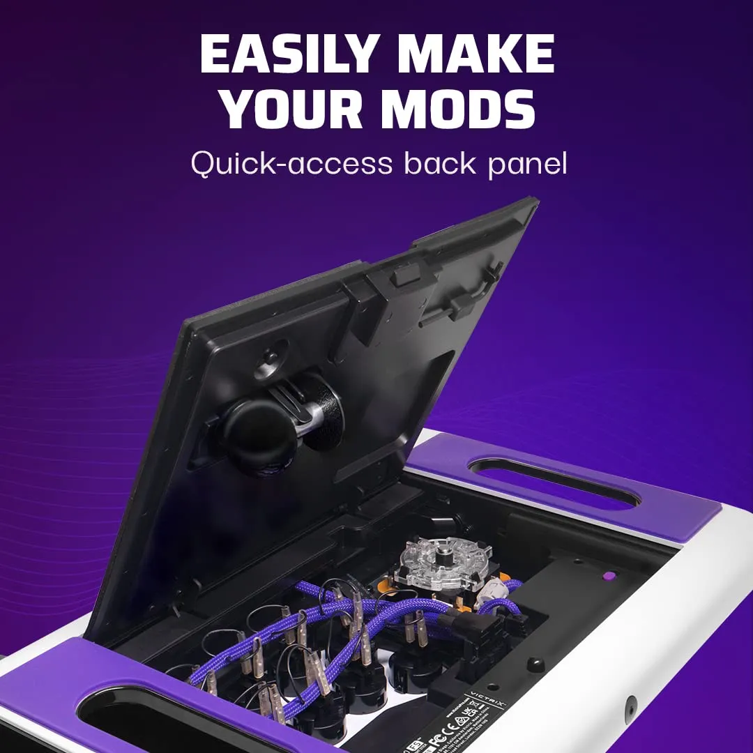 Victrix Pro FS Playstation Esports Fight Stick for PS4, PS5, PC, Durable Aluminum, Sanwa Denshi Buttons, Ergonomic Wrist Slope, Detachable Joystick, Tournament Grade for Fighting Games (White)