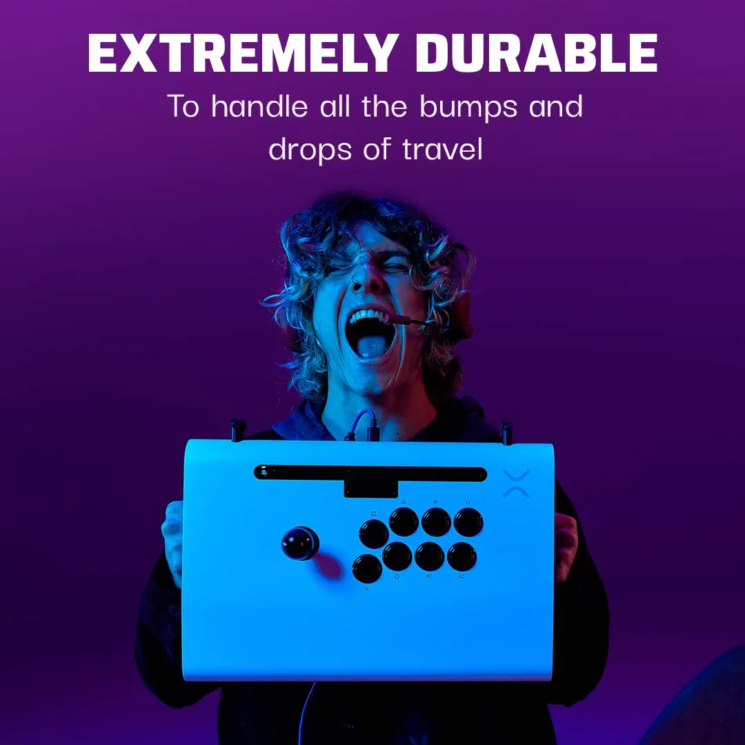 Victrix Pro FS Playstation Esports Fight Stick for PS4, PS5, PC, Durable Aluminum, Sanwa Denshi Buttons, Ergonomic Wrist Slope, Detachable Joystick, Tournament Grade for Fighting Games (White)