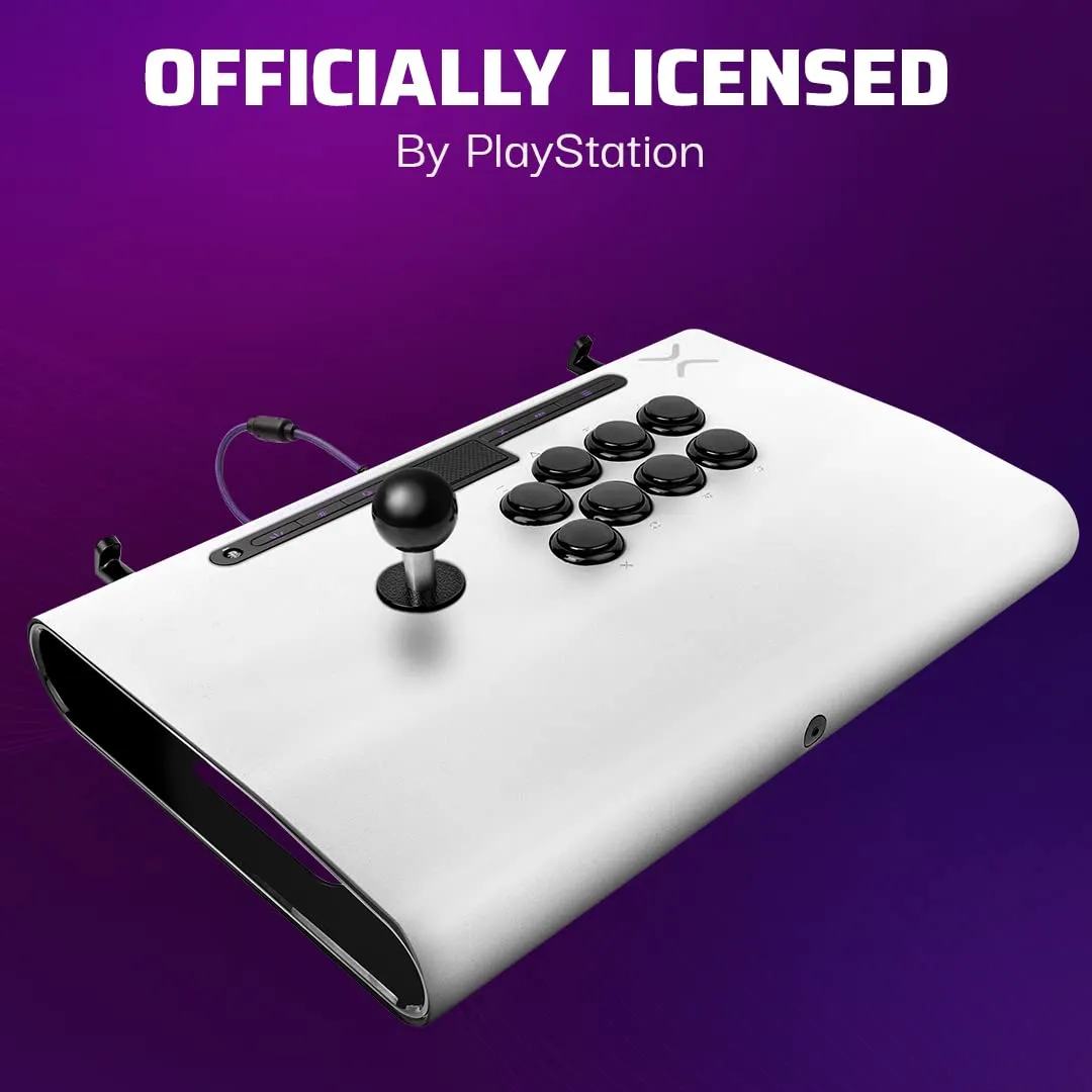 Victrix Pro FS Playstation Esports Fight Stick for PS4, PS5, PC, Durable Aluminum, Sanwa Denshi Buttons, Ergonomic Wrist Slope, Detachable Joystick, Tournament Grade for Fighting Games (White)