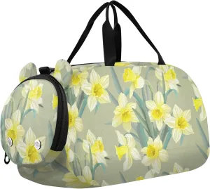 Vintage Easter Yellow Daffodils Flowers Duffel Bags for Boys Small Gym Bags for Teens Dance Bag for Girls