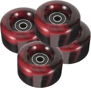VOSAREA 4pcs Replacement Skateboard Wheels 5832 Mix Pu Non-glow Wheels 82a High Elastic for Roller Skates Long-board Skate Great for Family and Friends