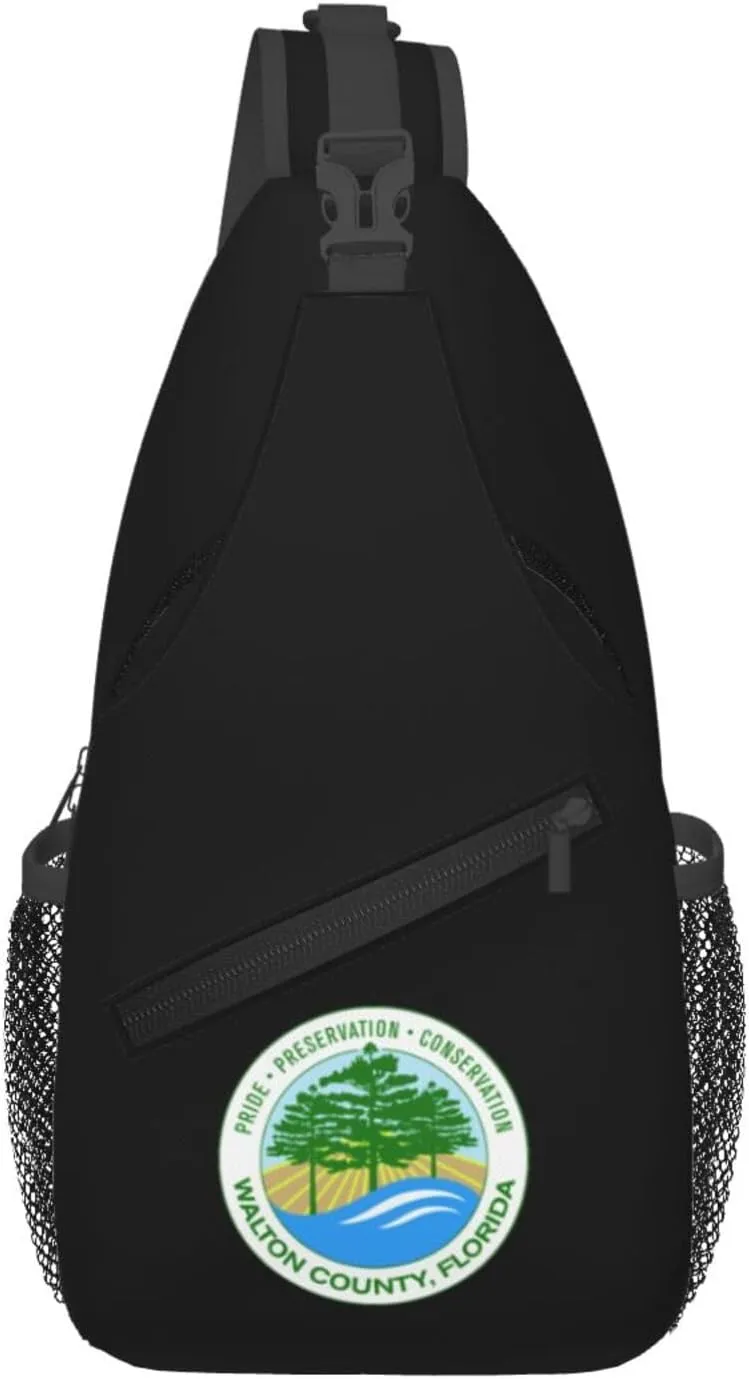 Walton County Fl Logo Crossbody Bags For Women Men Chest Backpack Gym Shoulder Bag Travel Outdoor Sports Casual Crossbody Bags