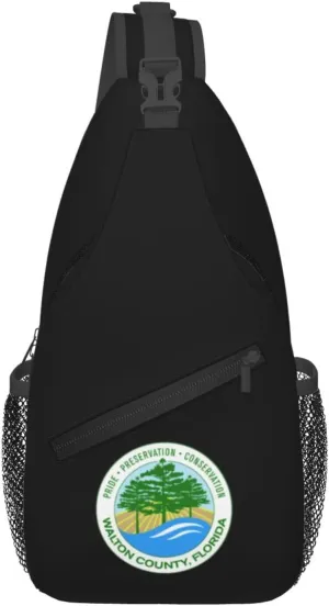 Walton County Fl Logo Crossbody Bags For Women Men Chest Backpack Gym Shoulder Bag Travel Outdoor Sports Casual Crossbody Bags