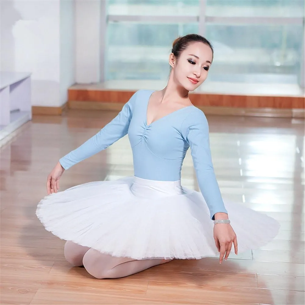 WENDYWU Women Professional Swan Ballet Tutu Skirt Hard Organdy Platter Performance Leotard Skirt