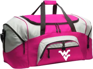 West Virginia University Duffel Bag LARGE WVU Suitcase or Gym Sports Gear Bag (Pink)