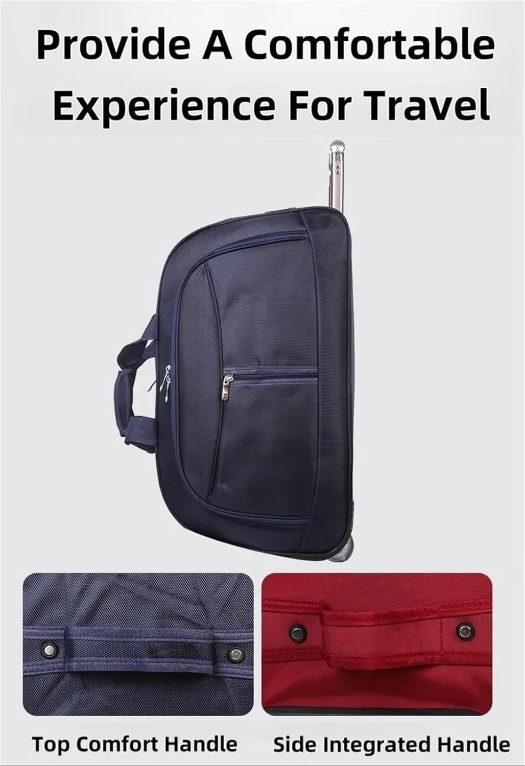 Wheeled Duffle Bag Foldable Bag Large Weekend Bag, Expandable Travel Duffel Bag,for Shopping Travel(Black,Large)