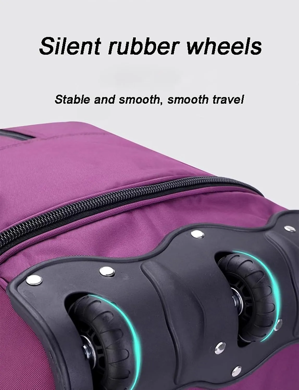 Wheeled Duffle Bag Large Capacity Foldable Travel Luggage with Telescopic Handle, Oxford Fabric Carry-On, Storage for Blankets Weekender Moving Storage(Brown,Medium)