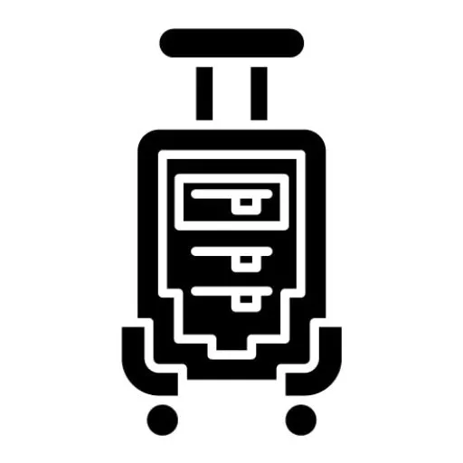 Wheeled Luggage Glyph Icon