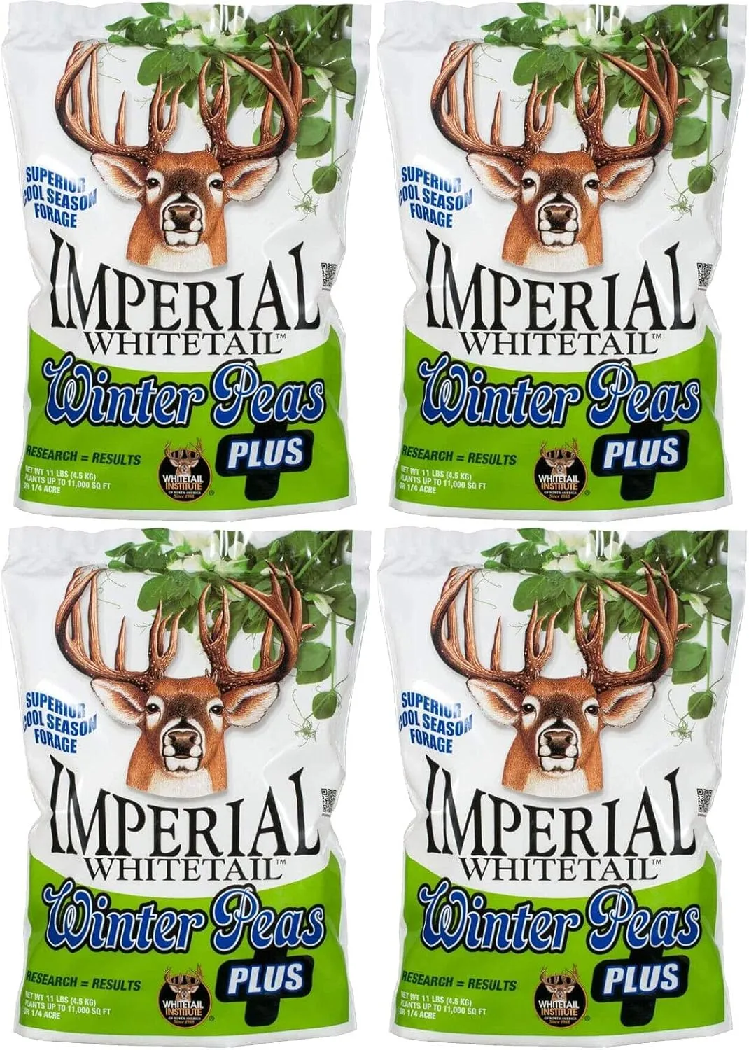 Whitetail Institute Imperial Winter Pea Plus 44 lbs (Carton of 4, 11lb Bags)