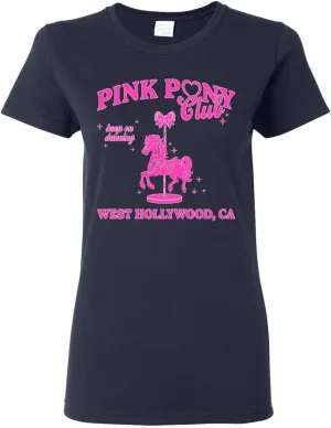 Wild Bobby Pink Pony Club West Hollywood California Logo | Fan Lyrics Music Concert Merch Womens T-Shirt