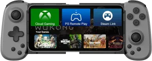 Wireless Phone Controller for iPhone/Android, Mobile Game Controller with Hall Joystick Suitable for Xbox Cloud Gaming, PS Remote Play, Steam Link, Call of Duty & More - Gray