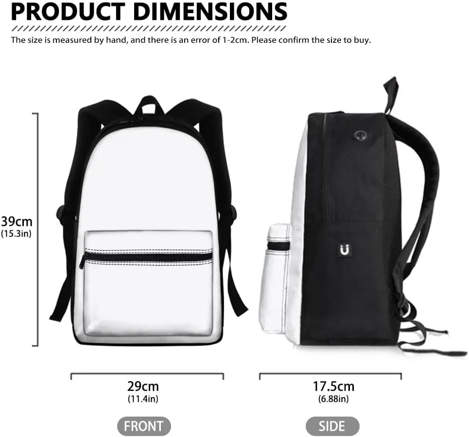 Wolf Fox Cool Animal Printed School Backpack for Boy Men Casual Lightweight Travel School Bags Daypack Knapsack,Cute Fox