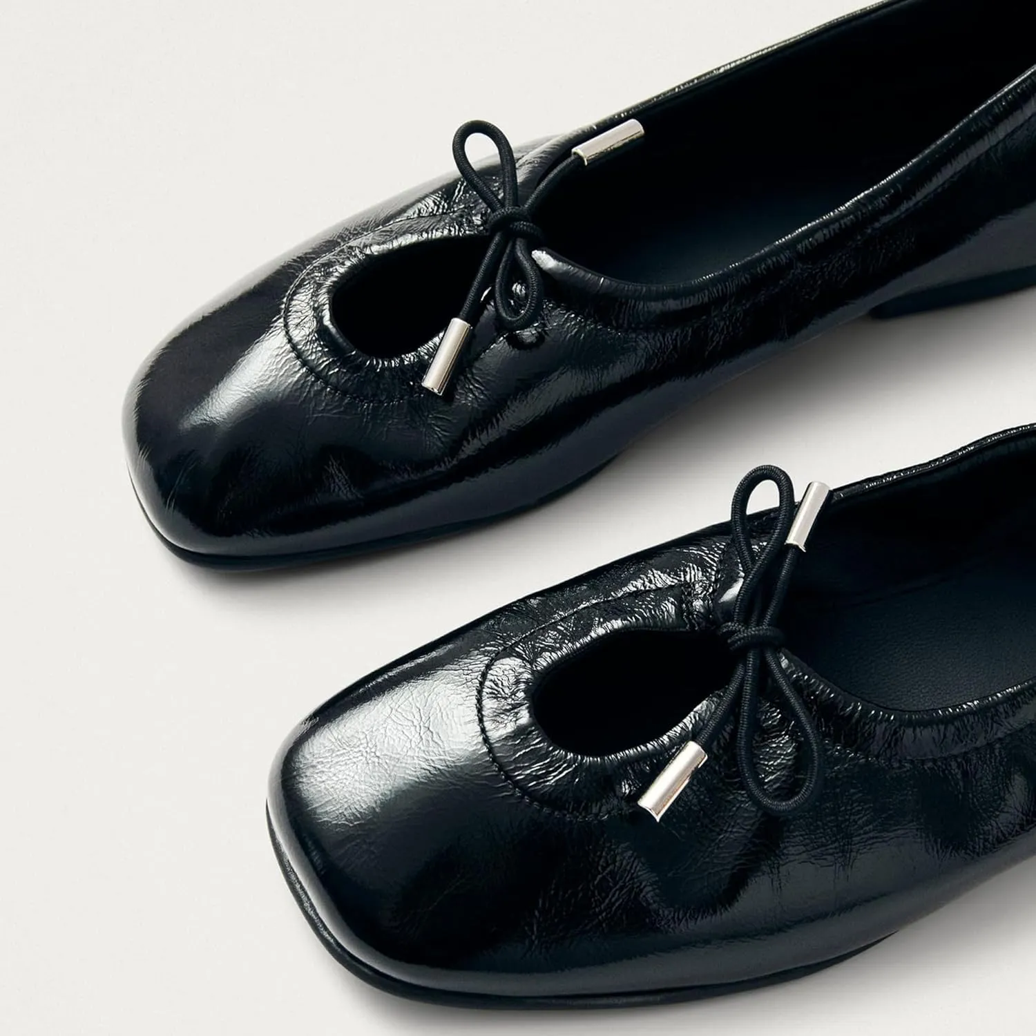 Women Ballet Flats Square Toe Lace Up Bow Ballerina Shoes Cute Slip On Casual Mary Jane Shoes