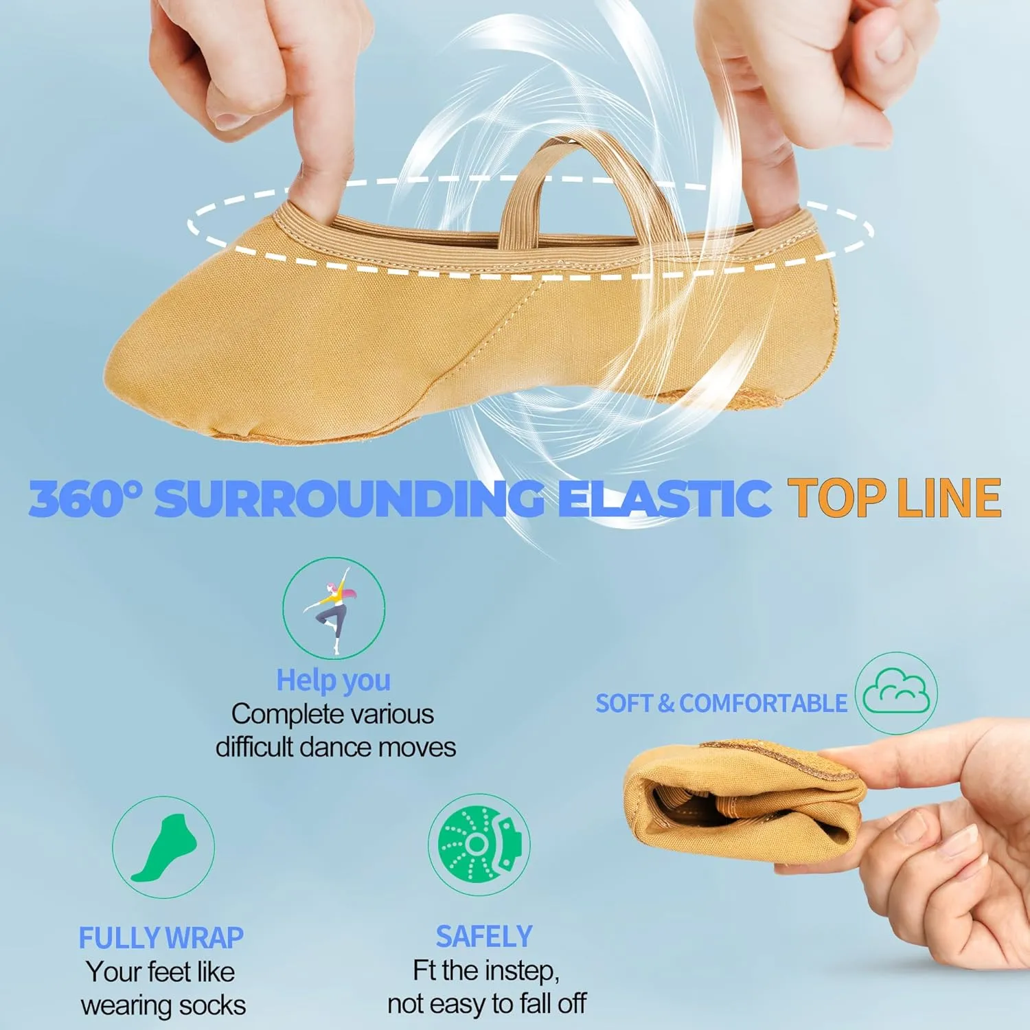 Women's Ballet Shoes Canvas Dance Slippers Yoga Practice Shoes for Girls/Adults