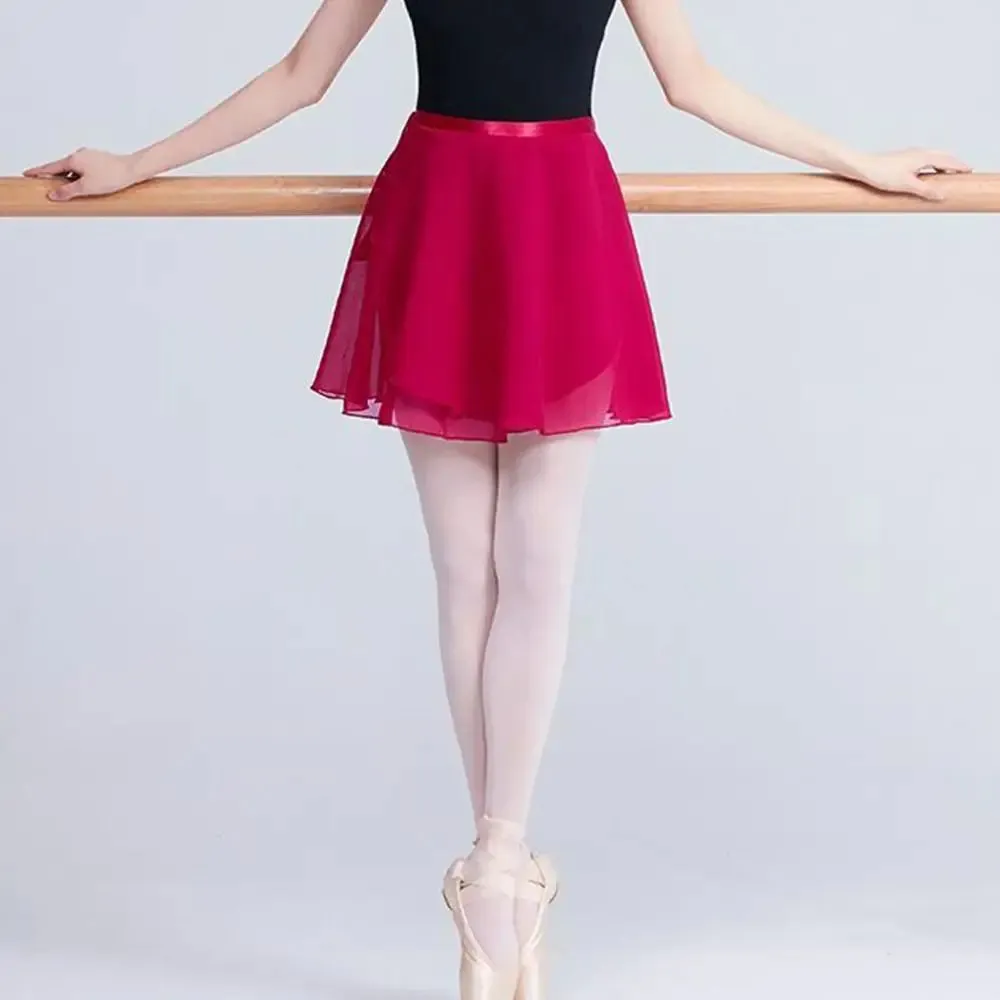 Women's Chiffon Ballet Skirt Lace-Up Dance Mini Tutu for Adults