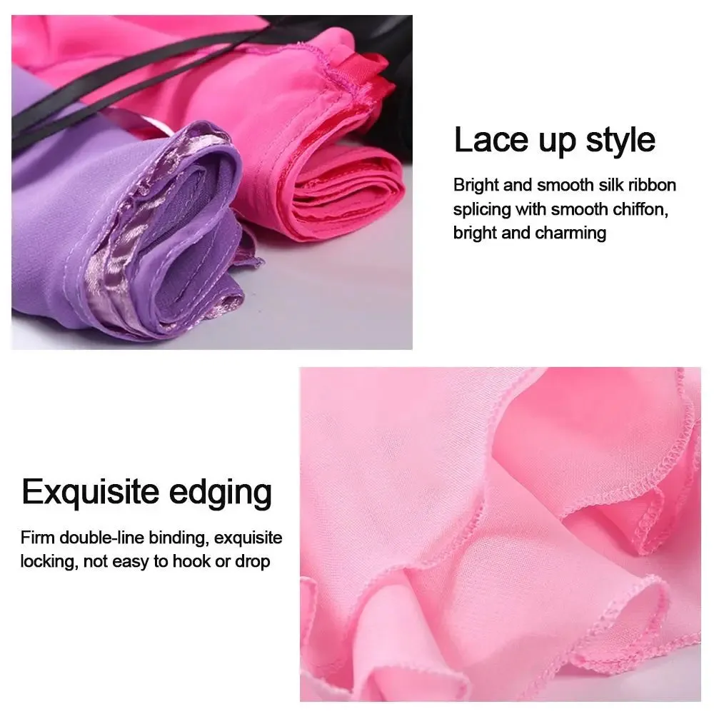 Women's Chiffon Ballet Skirt Lace-Up Dance Mini Tutu for Adults