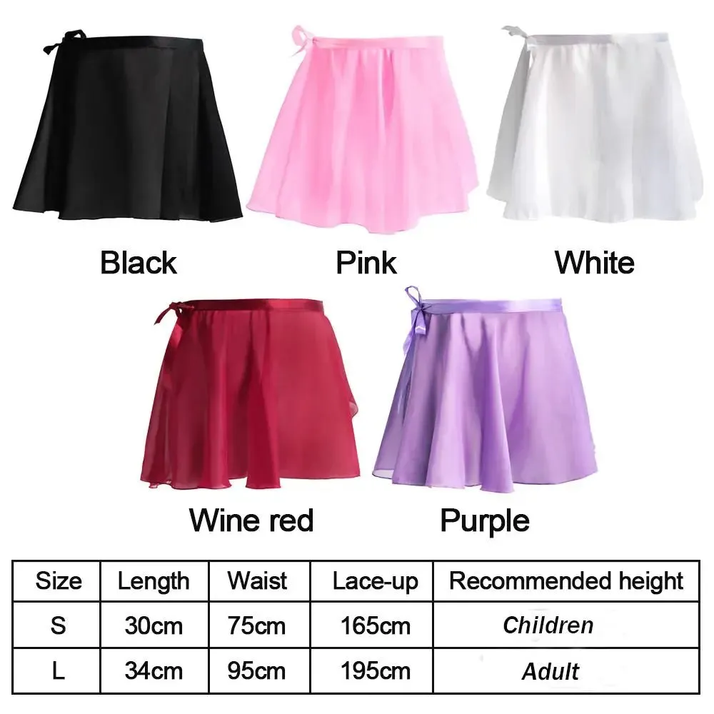 Women's Chiffon Ballet Skirt Lace-Up Dance Mini Tutu for Adults