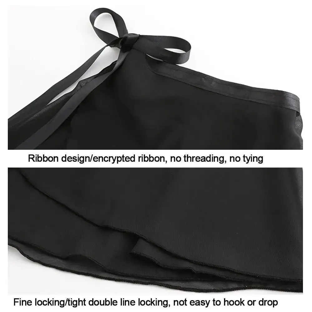 Women's Chiffon Ballet Skirt Lace-Up Dance Mini Tutu for Adults