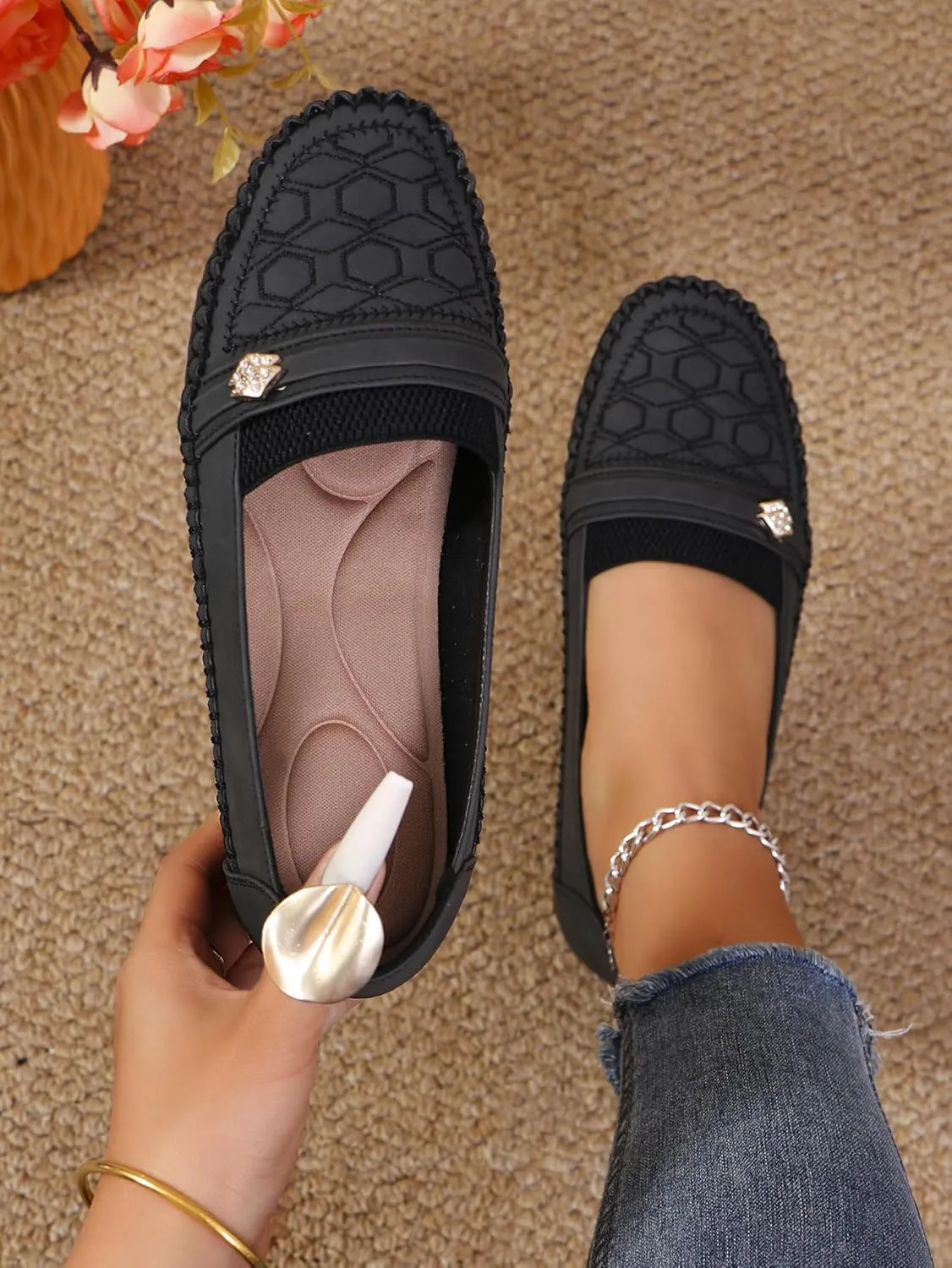 Women's Classic Comfort Loafers Casual Slip-Ons Stylish Dress Shoes Cute Work Office Flats Everyday Walking Shoes