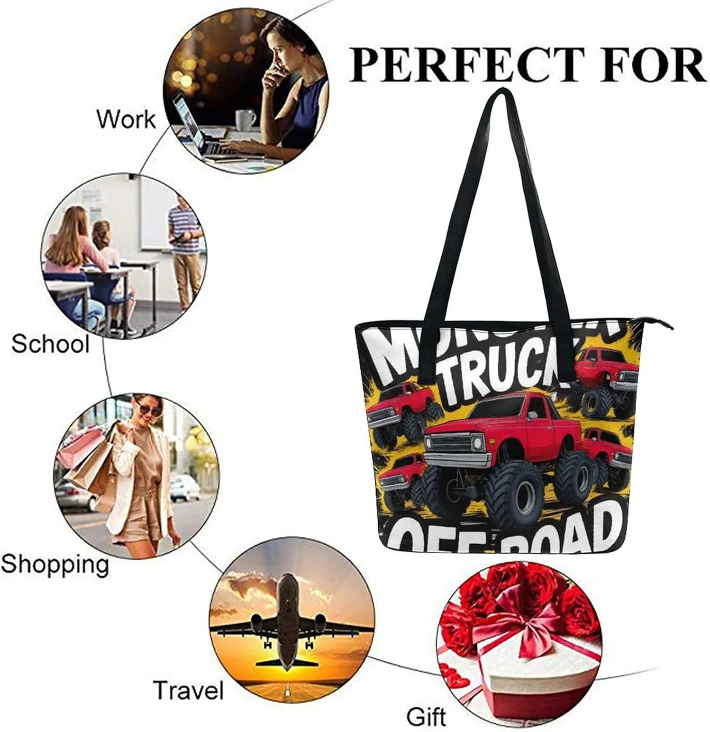 Women's Fashion Tote Bag, Large Capacity Lightweight Handbag, Shopping Bags with Compartment