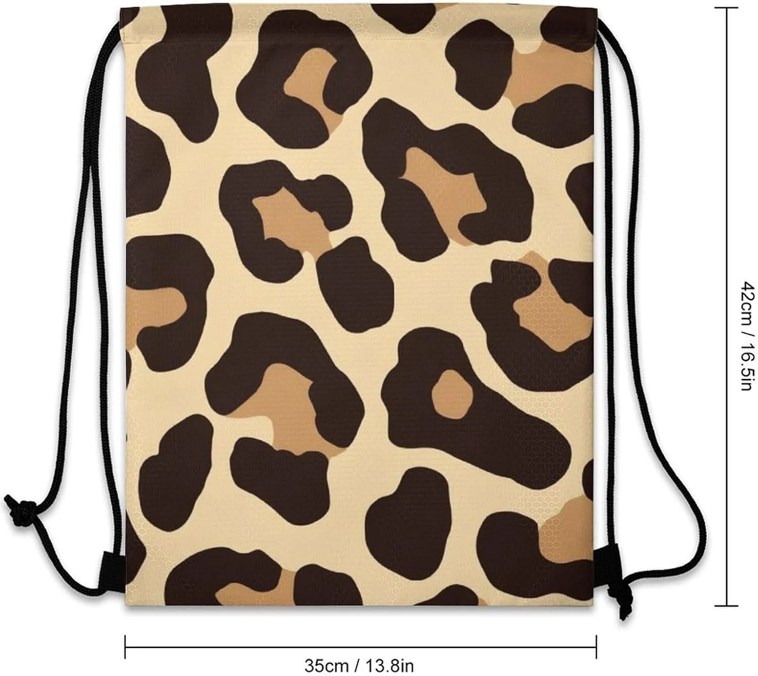 Women's Handbag Drawstring Bag, Novelty Waterproof Lightweight Backpack, Cool Cheetah Leopard Print Large Capacity Shopping Storage Pouch Sports Bags for Yoga
