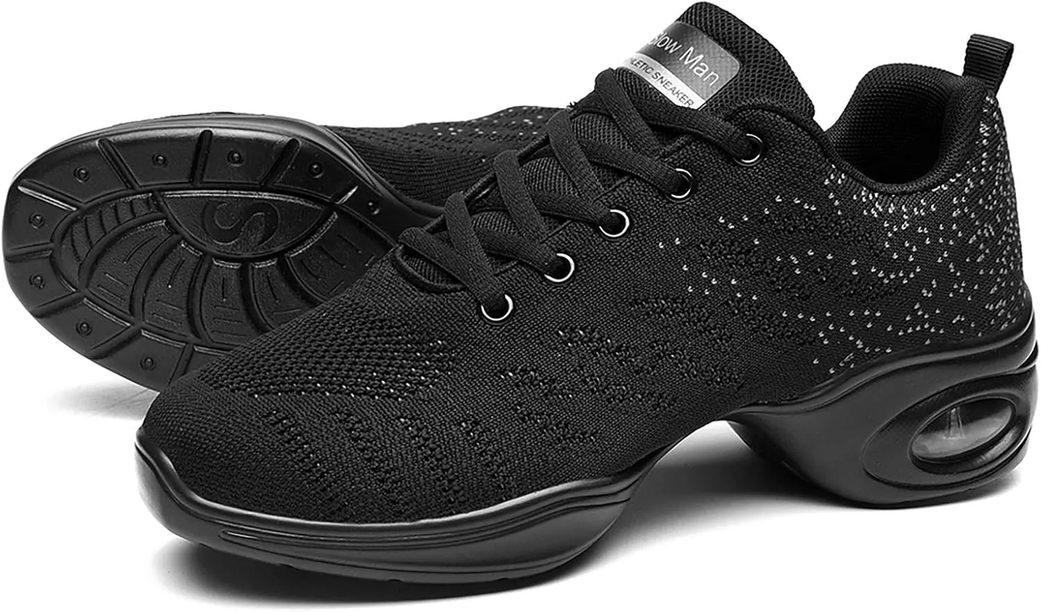 Women's Jazz Shoes Lace-up Sneakers - Breathable Air Cushion Lady Split Sole Athletic Walking Dance Shoes Platform