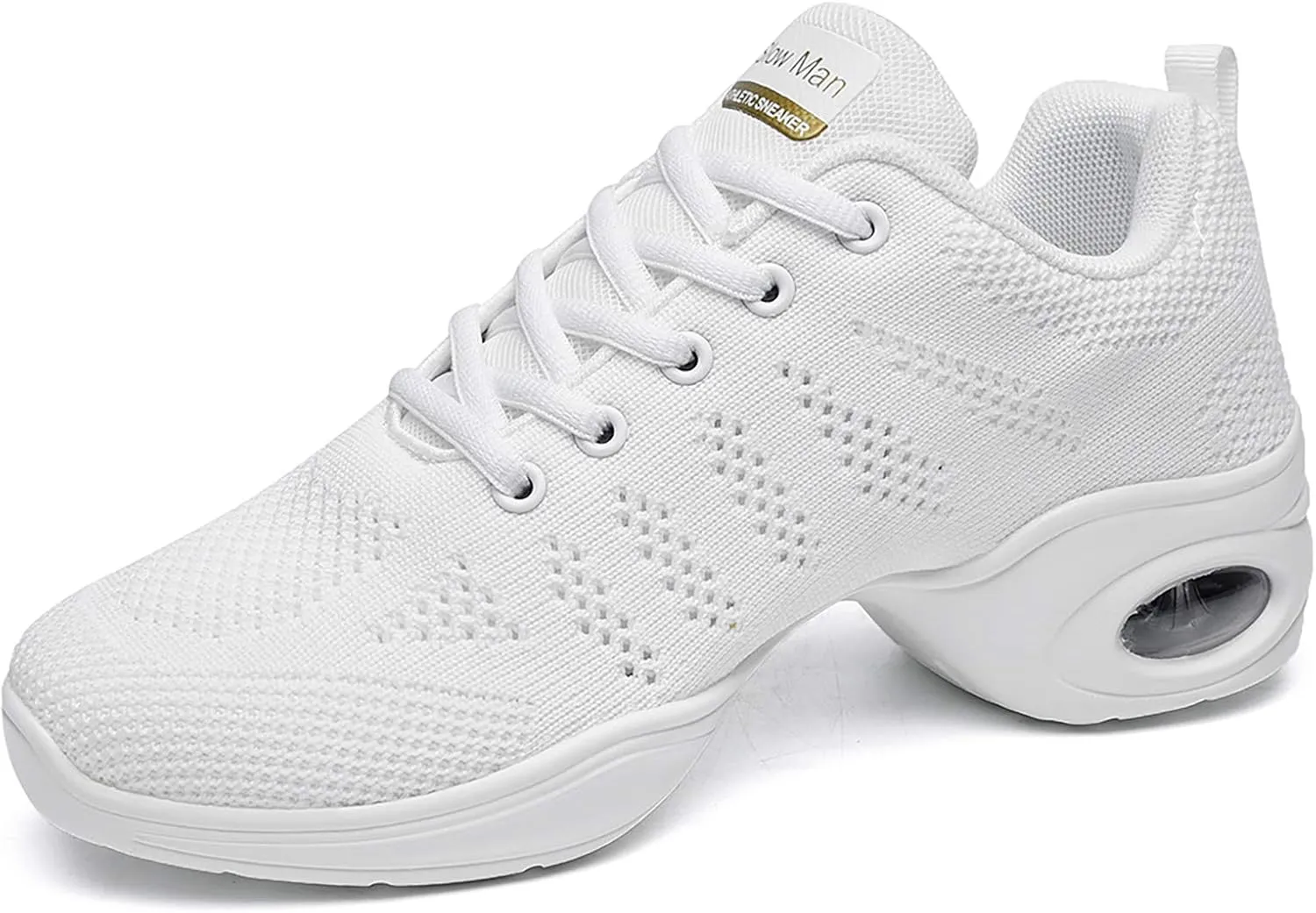 Women's Jazz Shoes Lace-up Sneakers - Breathable Air Cushion Lady Split Sole Athletic Walking Dance Shoes Platform