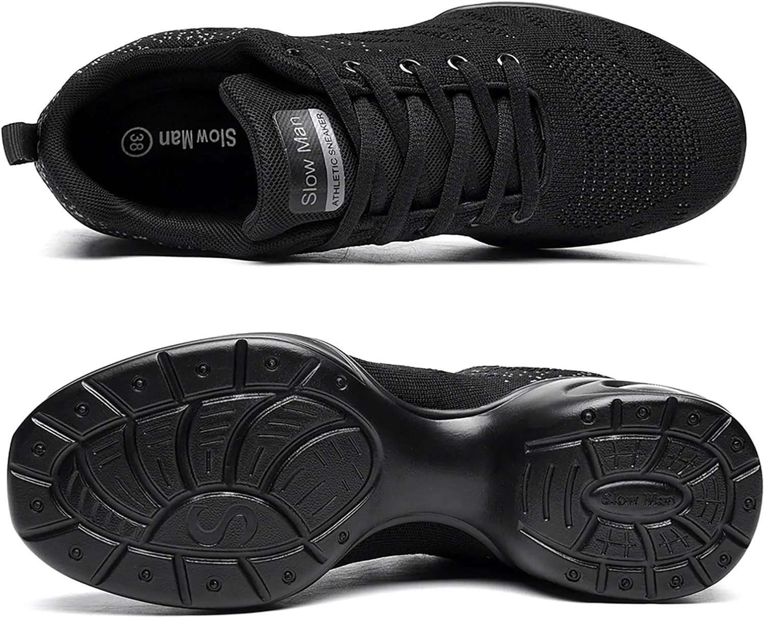 Women's Jazz Shoes Lace-up Sneakers - Breathable Air Cushion Lady Split Sole Athletic Walking Dance Shoes Platform