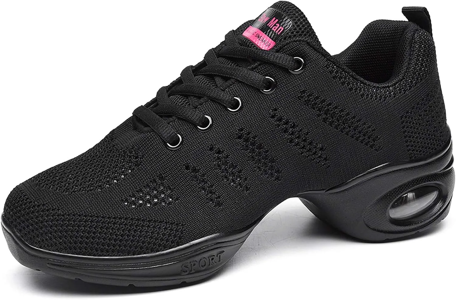 Women's Jazz Shoes Lace-up Sneakers - Breathable Air Cushion Lady Split Sole Athletic Walking Dance Shoes Platform