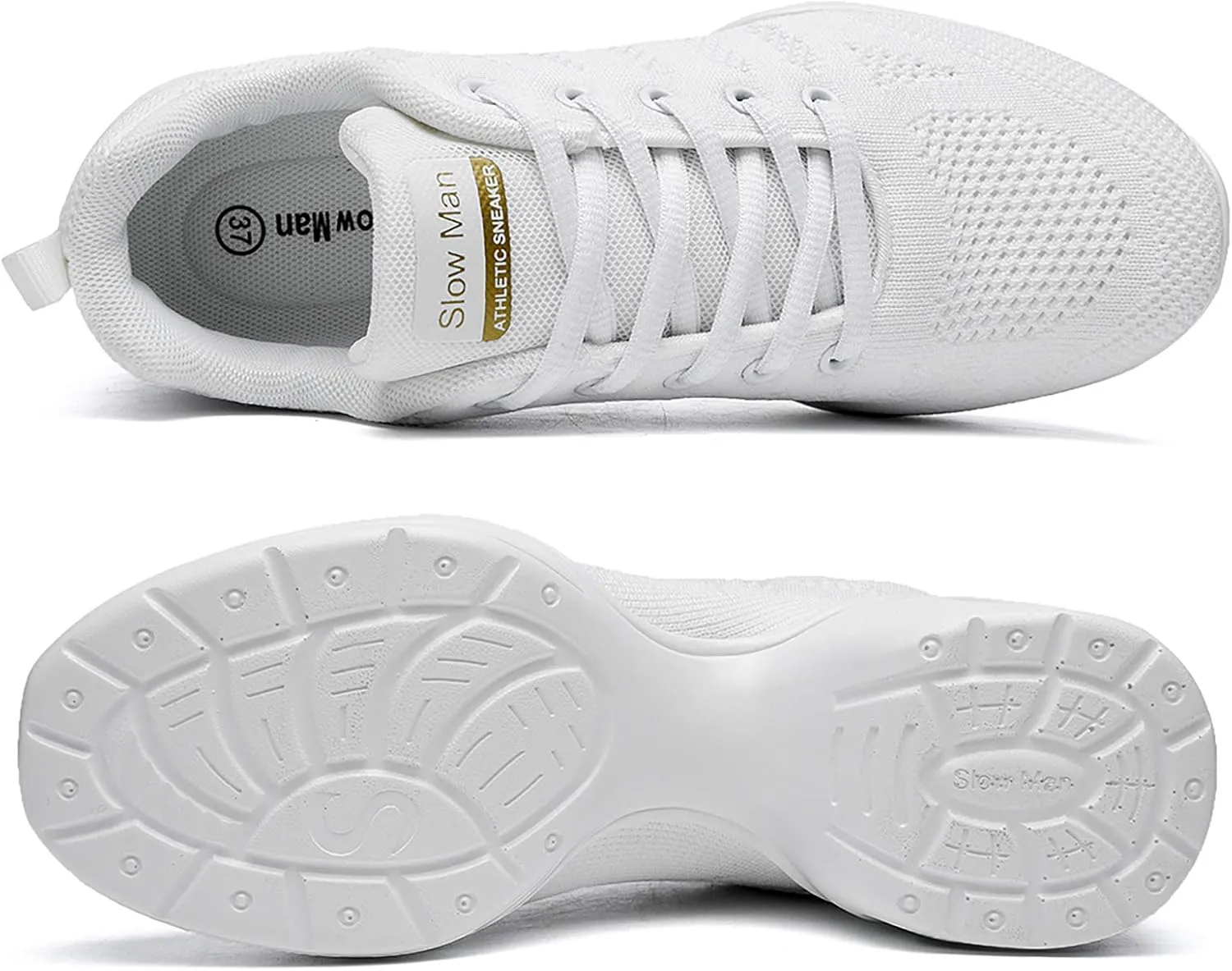 Women's Jazz Shoes Lace-up Sneakers - Breathable Air Cushion Lady Split Sole Athletic Walking Dance Shoes Platform